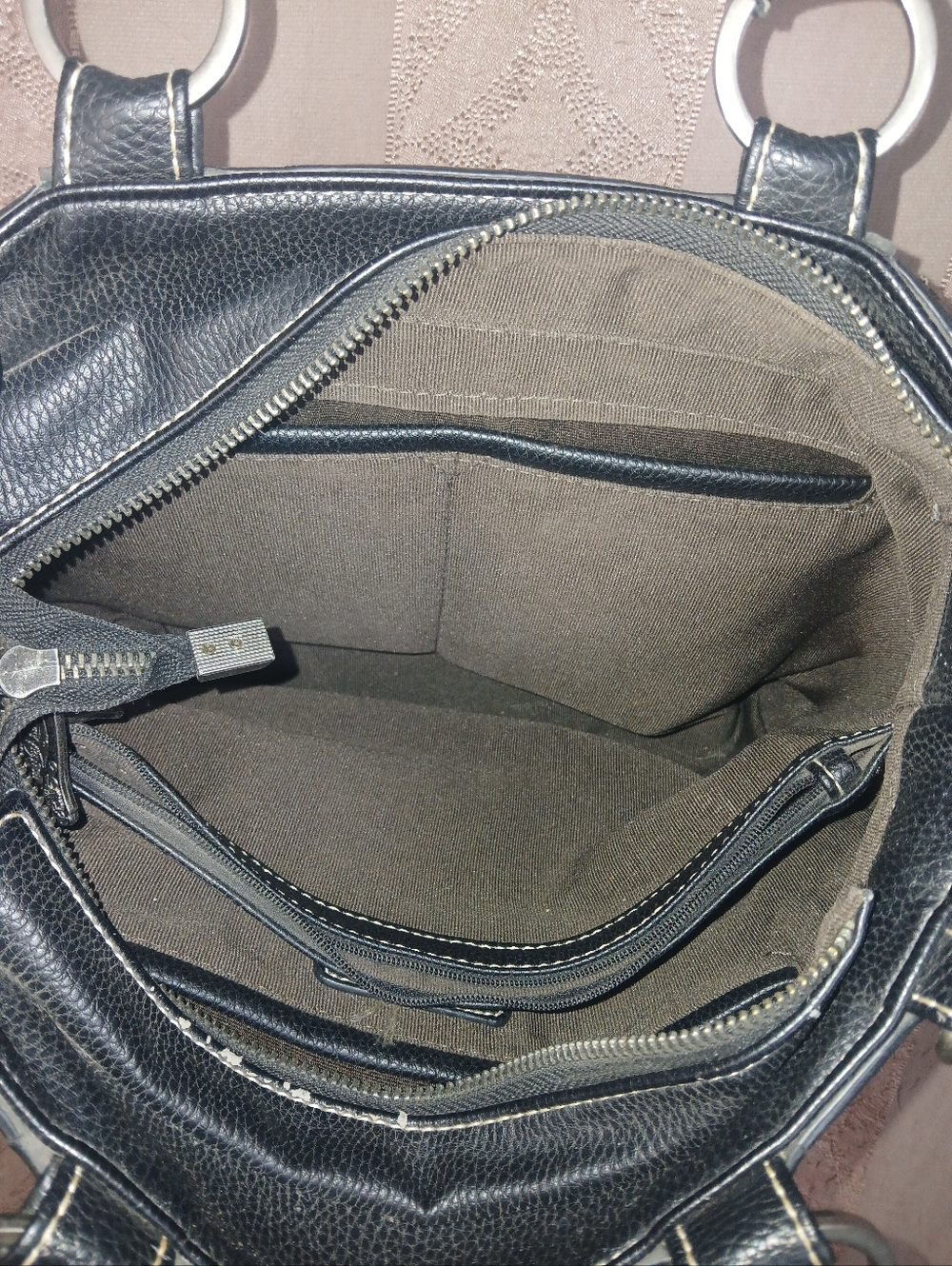 Trinity Ranch Women’s Tooled Cowhide Accent Tote Bag View 3